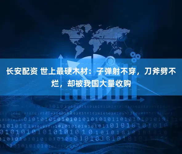 长安配资 世上最硬木材:子弹射不穿,刀斧劈不烂,却被我国大量收购