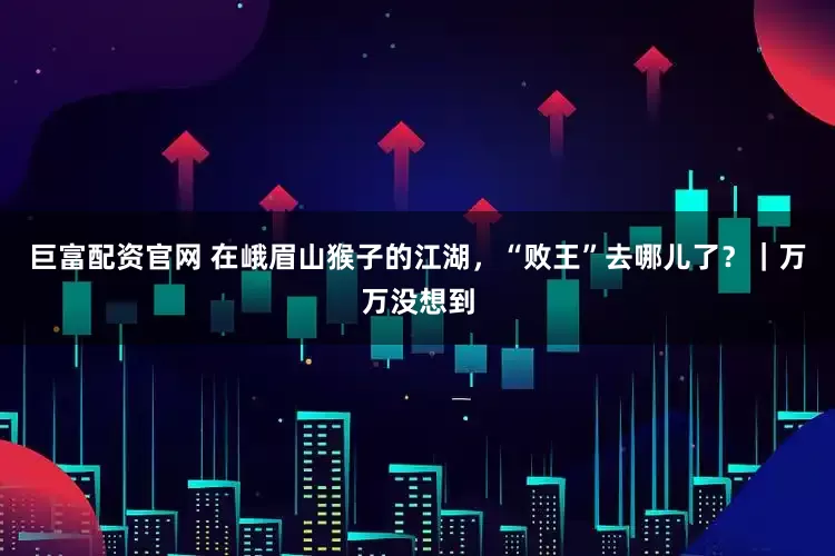 巨富配资官网 在峨眉山猴子的江湖，“败王”去哪儿了？｜万万没想到